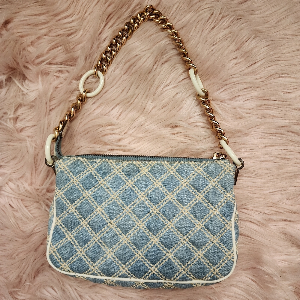 Marc Jacobs Vintage Cammie Washed Denim Bag Y2K Quilted - Picture 12 of 14